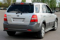 Kia Sorento I BL 2002–2009 Bageste beskyttelsesbøjle AK002 Black (rustfrit stål) foto 2