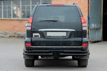 Toyota Land Cruiser Prado 120 2002–2009 Bageste dobbelte hjørnebøjler AK003-1 Black (2 stk., rustfrit stål) foto 2