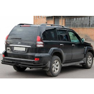 Bageste dobbelte hjørnebøjler AK003-1 Black (2 stk., rustfrit stål) Toyota Land Cruiser Prado 120 2002–2009 foto 1
