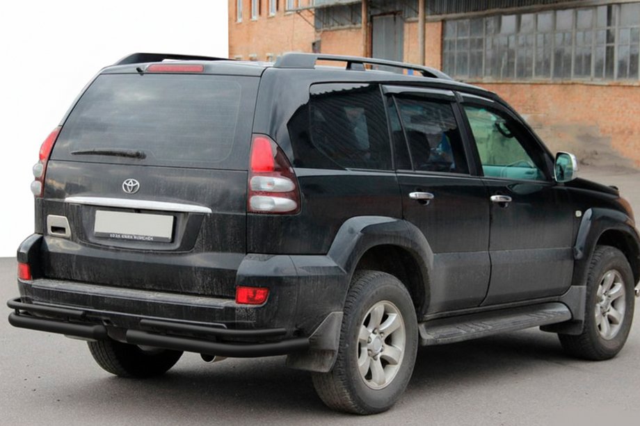 Toyota Land Cruiser Prado 120 2002–2009 Bageste dobbelte hjørnebøjler AK003-1 Black (2 stk., rustfrit stål) Image