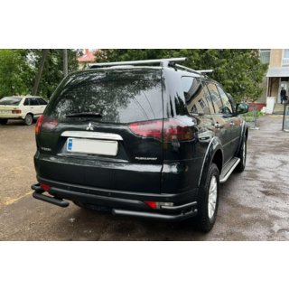 Bageste beskyttelsesbøjle AK003-Double Black (2 stk., rustfrit stål) Mitsubishi Pajero Sport 2008–2015