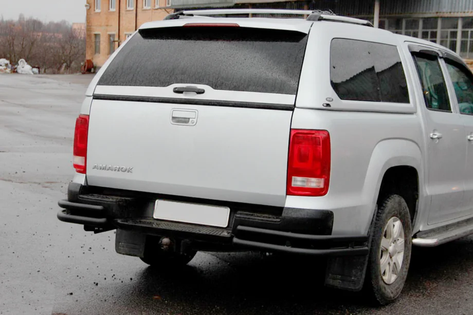 Volkswagen Amarok 2010–2022 Bagerste hjørnebeskyttere AK003-Double Black (2 stk., rustfrit stål) Image