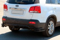 Kia Sorento II XM 2009–2014 Bageste dobbelte hjørnebøjler AK003-подвійний Black (rustfrit stål) foto 3