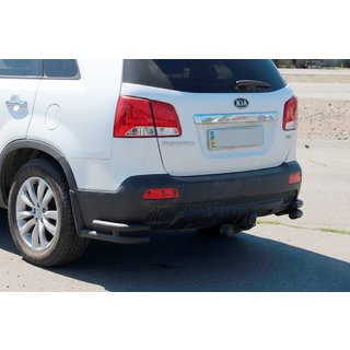 Bageste dobbelte hjørnebøjler AK003-подвійний Black (rustfrit stål) Kia Sorento II XM 2009–2014 foto 1