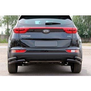 Bageste dobbelte hjørnebeskyttere AK003-подвійний Black (rustfrit stål) Kia Sportage 2015–2021 foto 2