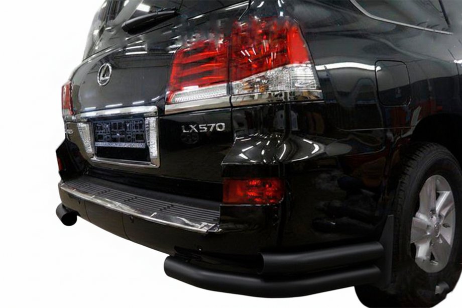 Lexus LX570/450d 2008–2022 Bageste dobbelte hjørnebøjler Black (rustfrit stål) Foto 1
