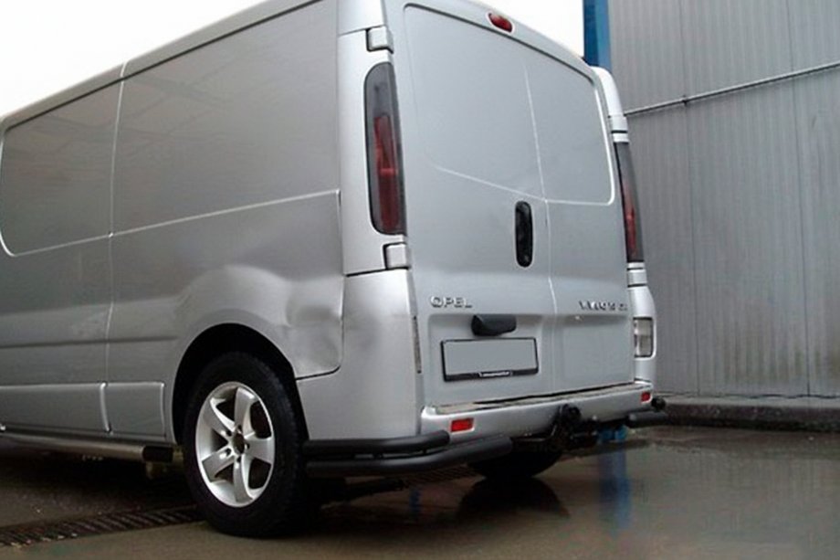 Nissan Primastar 2002–2014 Bagerste hjørnebøjler AK003-Подвійний Sort (rustfri stål) Image
