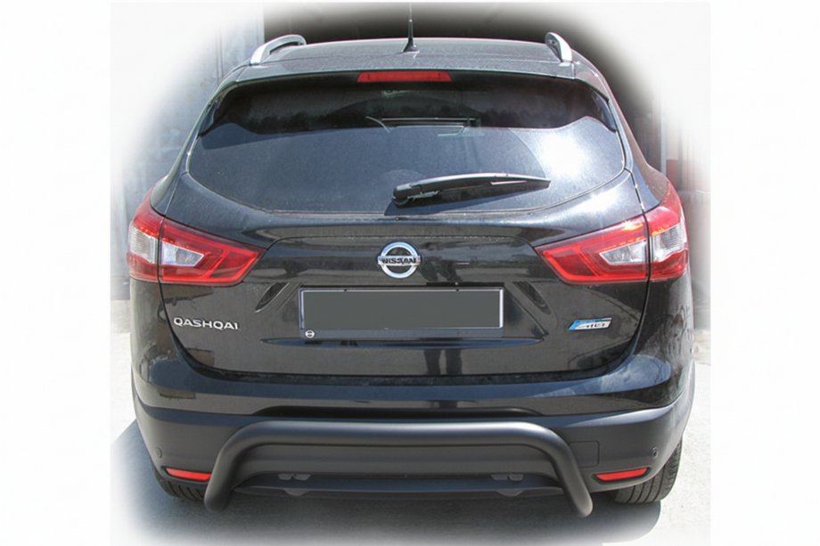 Nissan Qashqai 2014–2021 Bageste beskyttelsesbøjle AK007-2 Black (rustfrit stål) Image