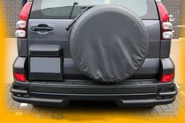 Toyota Land Cruiser Prado 120 2002–2009 Bageste dobbelte hjørnebøjler AK003-2 Black (2 stk., rustfrit stål) foto 4