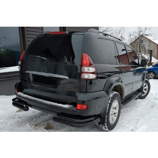Bageste dobbelte hjørnebøjler AK003-2 Black (2 stk., rustfrit stål) Toyota Land Cruiser Prado 120 2002–2009 foto 1