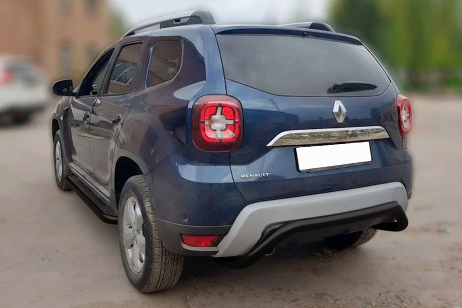 Renault Duster 2018–2024 Bagerste beskyttelsesbøjle AK007 Black (rustfrit stål) Image