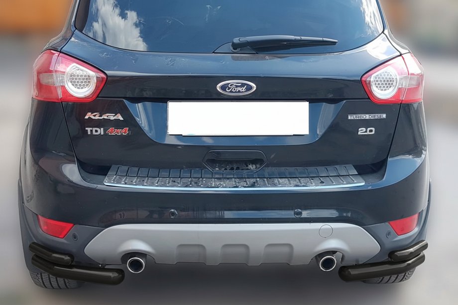 Ford Kuga 2008–2013 Bageste dobbelte hjørnebøjler AK003-double Black (2 stk., rustfrit stål) Image