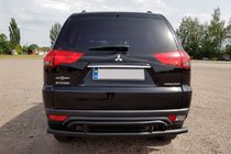 Mitsubishi Pajero Sport 2008–2015 Bageste beskyttelsesbøjle AK002-2 Black (2 stk., rustfrit stål) foto 1