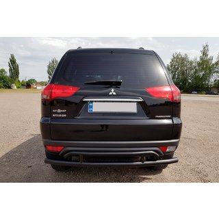 Bageste beskyttelsesbøjle AK002-2 Black (2 stk., rustfrit stål) Mitsubishi Pajero Sport 2008–2015 foto 1