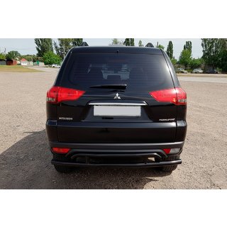 Bageste beskyttelsesbøjle AK002-2 Black (2 stk., rustfrit stål) Mitsubishi Pajero Sport 2008–2015 foto 4