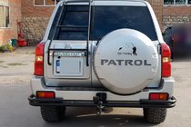 Nissan Patrol Y61 1997–2011 Bageste beskyttelsesbøjle AK005-3 Black (rustfrit stål) foto 2