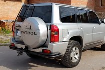 Nissan Patrol Y61 1997–2011 Bageste beskyttelsesbøjle AK005-3 Black (rustfrit stål) foto 3