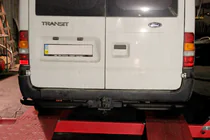 Ford Transit 2000–2014 Bageste beskyttelsesbøjle med trin AK-Special Black (rustfrit stål) foto 2