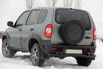 Chevrolet Niva 1998–2020 Bagerste beskyttelsesbøjle AK015 Black (rustfrit stål) foto 3