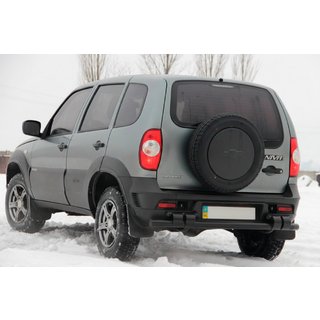Bagerste beskyttelsesbøjle AK015 Black (rustfrit stål) Chevrolet Niva 1998–2020 foto 3