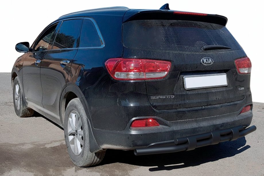 Kia Sorento II XM 2009–2014 Bagerste beskyttelsesbøjle AK015 Black (rustfrit stål) Image