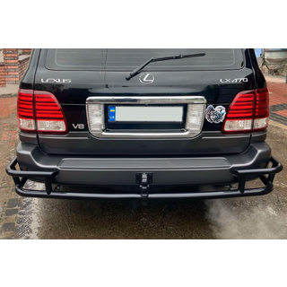Bageste beskyttelsesbøjle AK009-15 Black (rustfrit stål) Lexus LX470 1998–2007 foto 3