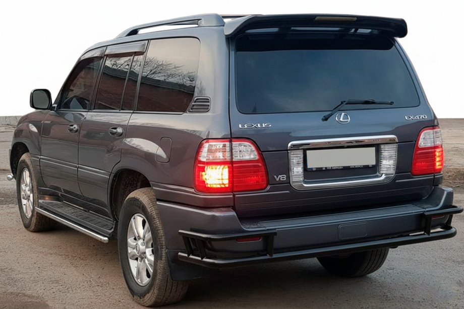 Lexus LX470 1998–2007 Bageste beskyttelsesbøjle AK009-15 Black (rustfrit stål) Image