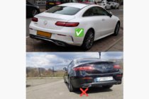 Mercedes E-klasse Coupé C238 2016–2024 Bagdiffusor Black med Chrome udstødningsenderør (AMG53-design) foto 4