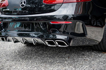 Mercedes E-klasse Coupé C238 2016–2024 Bageste diffuser Black med krom udstødningsender (AMG63-design) foto 1