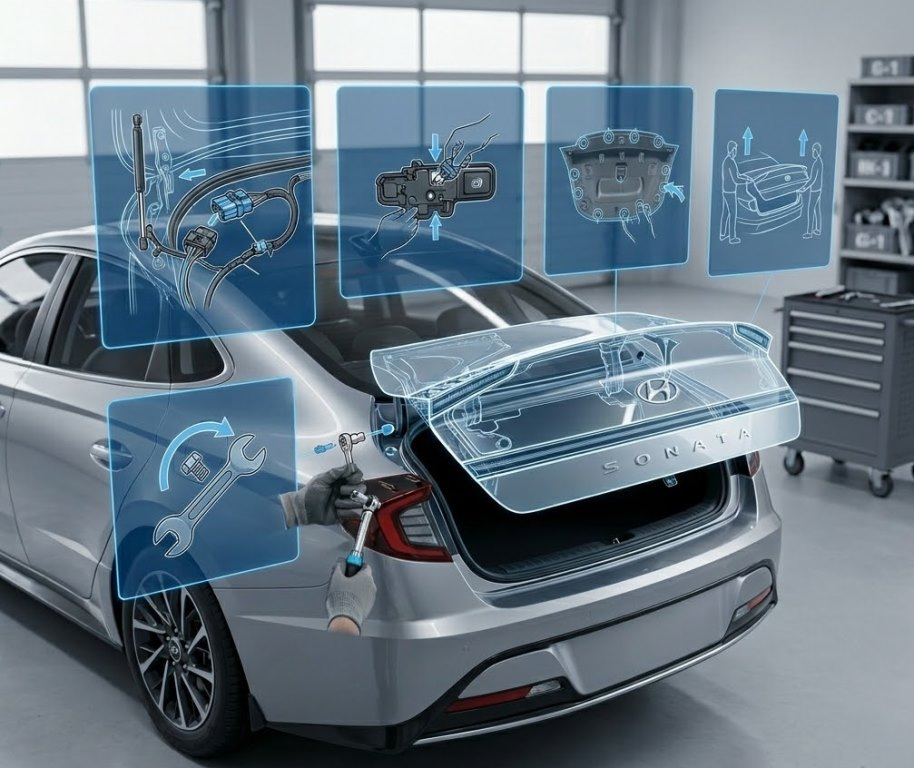 Hyundai Sonata: Sådan afmonterer du bagklappen – trin for trin