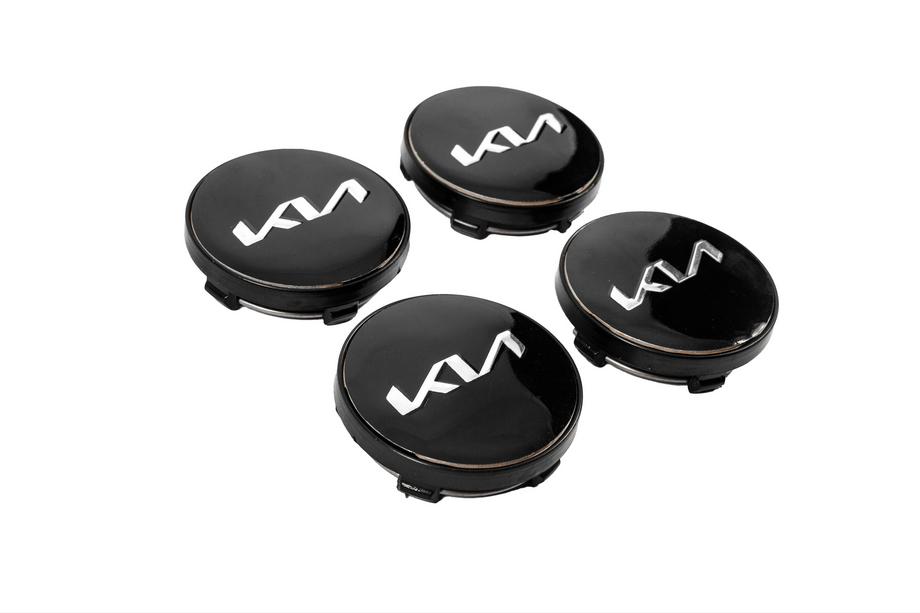 KIA Navkapsler til fælge 60/56 mm (sort med krom, 4 stk) Foto 3