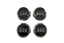 Audi Navkapsler til fælge 60/58 mm (sort med krom, 4 stk.) foto 1