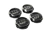 Audi Navkapsler til fælge 60/58 mm (sort med krom, 4 stk.) foto 3