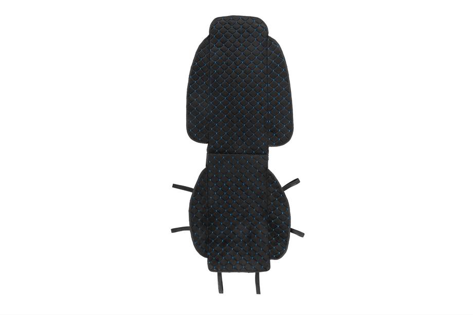 Sædeovertræk Velour (1 stk., sort med blå syning) Image
