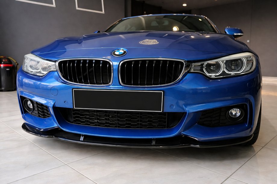 BMW 4-serie F32/F33/F36 2012–2020 Front kofangerlæbe Lip EuroCap (til M-Sport, 2014-2017, blank sort) Image