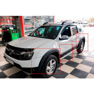 Skærmkantlister med pyntelister EuroCap (12 stk., glatte, mat sort, ABS) Dacia Duster 2008–2018 foto 1