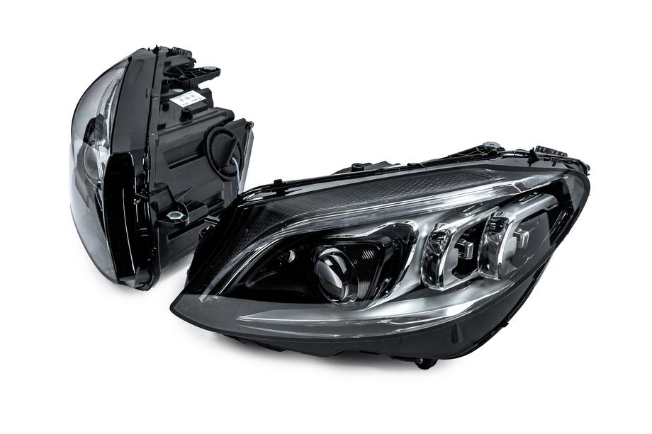 Mercedes C-klasse W205 2014–2021 Forlygter med Full LED-moduler (til HALOGEN, 2 stk.) Foto 2