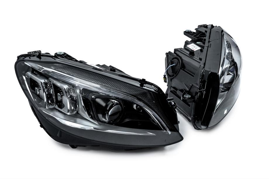 Mercedes C-klasse W205 2014–2021 Forlygter med Full LED-moduler (til HALOGEN, 2 stk.) Foto 3