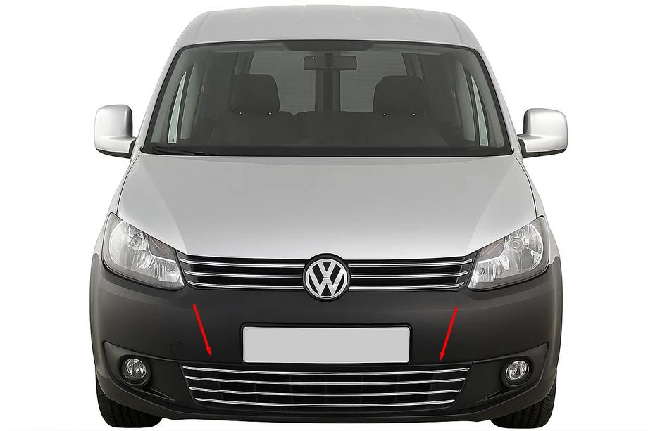 Volkswagen Caddy 2010–2015 Hel grillindsats til kofanger (rustfrit stål) Image