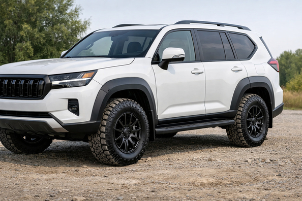 Toyota Land Cruiser Prado 250: mod mudder på siderne og smalle hjulkasser