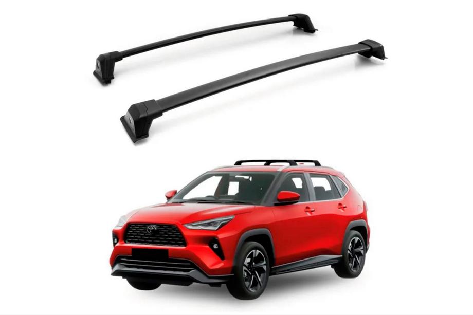Toyota Yaris/Yaris Cross (XP210) 2020– Tagbøjler (tværstænger) til integrerede tagrælinger OEM (2 stk) Sort Image