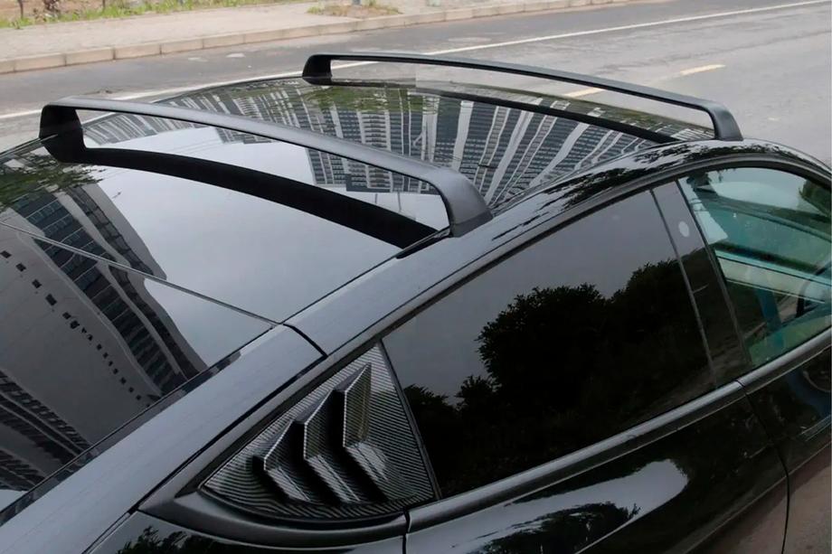 Tesla Model 3 2017– Tagbøjler til originale monteringspunkter, låsbare OEM (2 stk.) Image