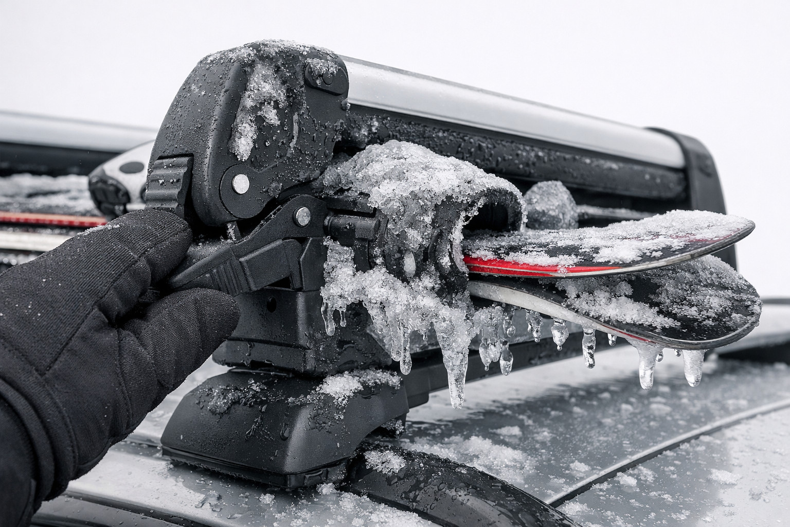 Skiholder fryser fast og vil ikke åbne: det virker