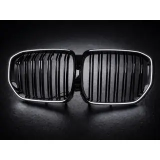 BMW kidneygrill M-Look LED (2019-2022, blank højglans) foto 4