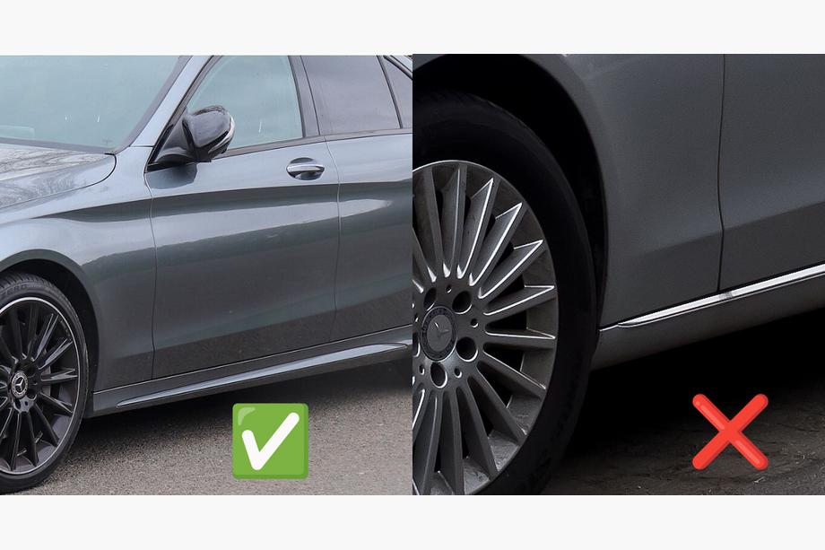 Mercedes C-klasse W205 2014–2021 Premium forreste stænklapper (til AMG-Line, 2 stk.) Foto 2