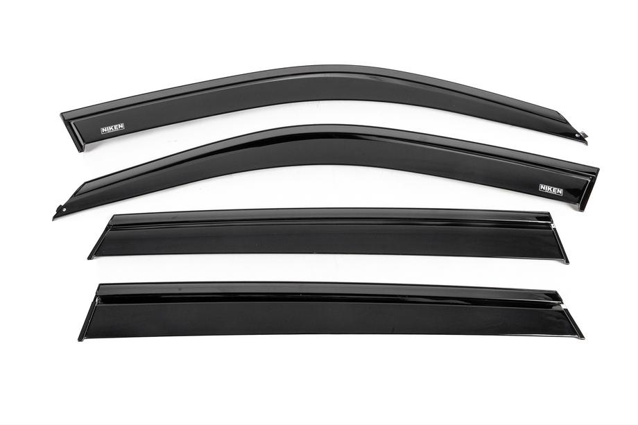 BMW X5 E70 2007–2013 Vindafvisere til vinduer med sort liste Niken Luxury (4 stk.) Image