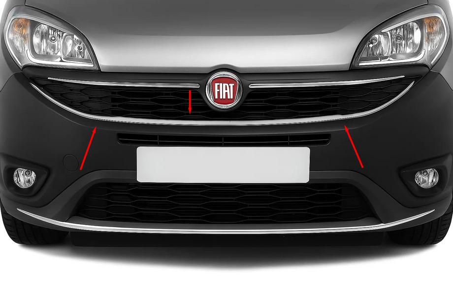 Fiat Doblo II 2010–2022 Liste omkring nederste kølergrill (2015↗, rustfrit stål) Image