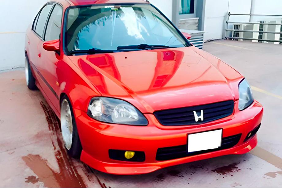 Honda Civic 1995–2001 Udsalg Front læbespoiler DPT V-2 (blank sort) Image