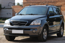 Kia Sorento I BL 2002–2009 Frontbøjle ST008 Black (rustfrit stål) foto 1