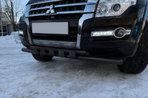 Mitsubishi Pajero Wagon IV 2006–2021 Frontbeskyttelse ST015 Black (rustfrit stål) foto 2
